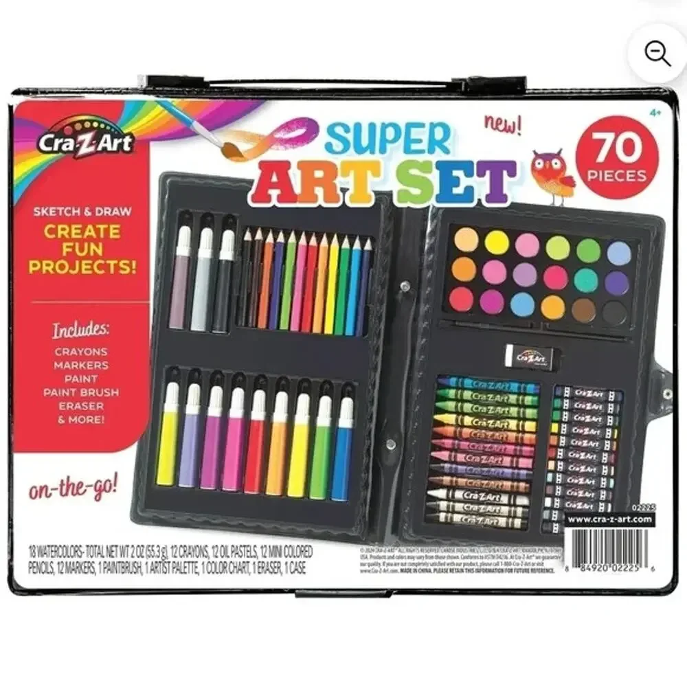 Cra-Z-Art Super Art Set-70 Piece Set Toy for Creative Exploration, Best Gift